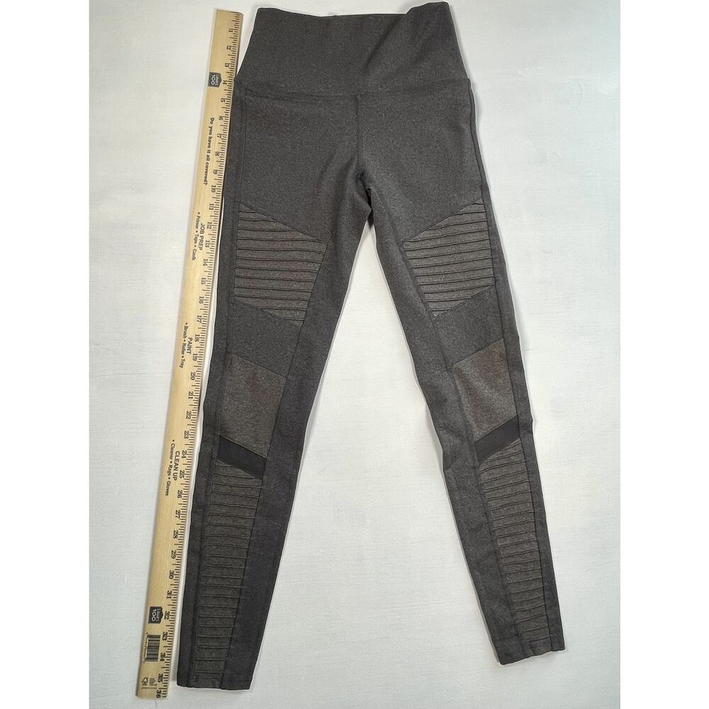 ALO Gray Moto Leggings Waist Compression Skinny Full Length - Size S